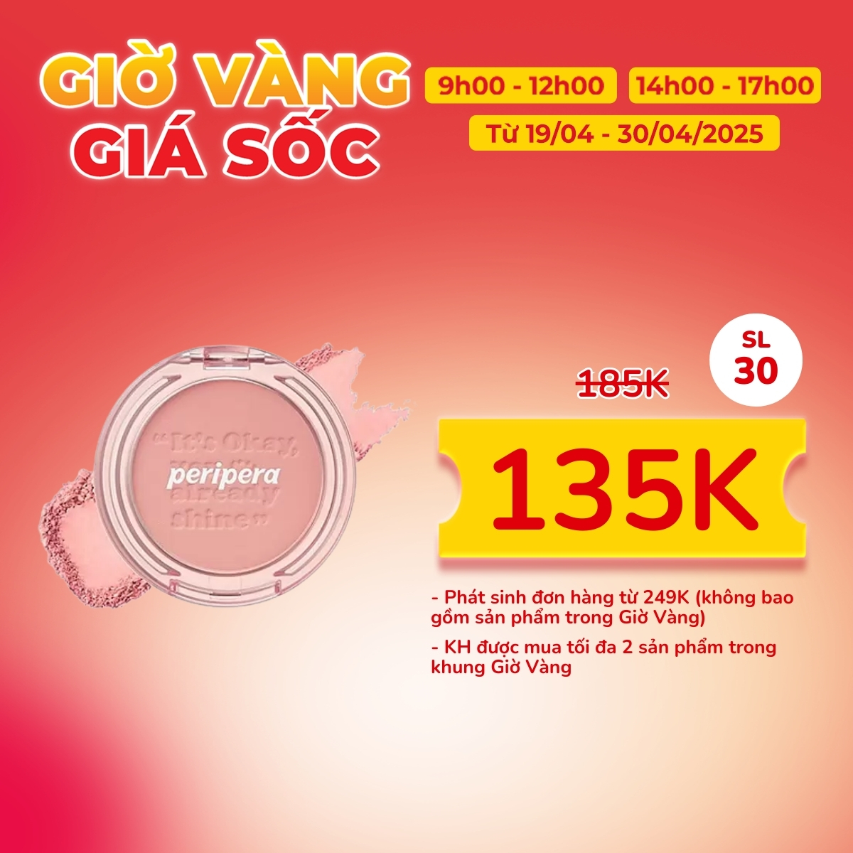 Phấn Má Peripera Pure Blushed Sunshine Cheek Màu 11 Picnic Pink