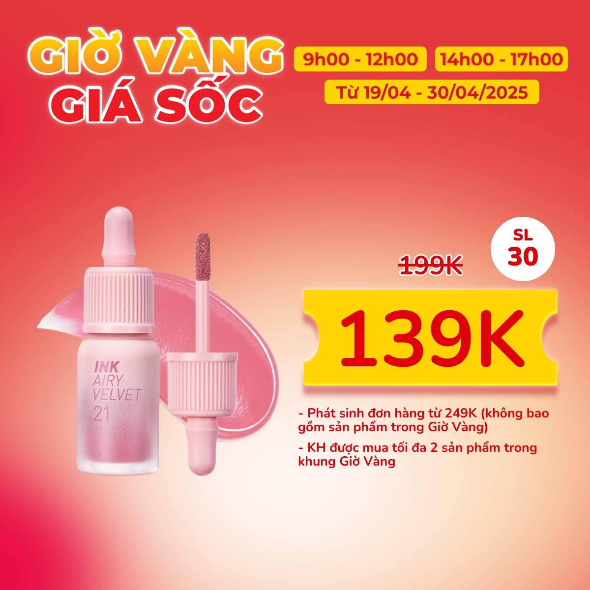 Son Kem Peripera Ink Airy Velvet - 21 Fluffy Peach