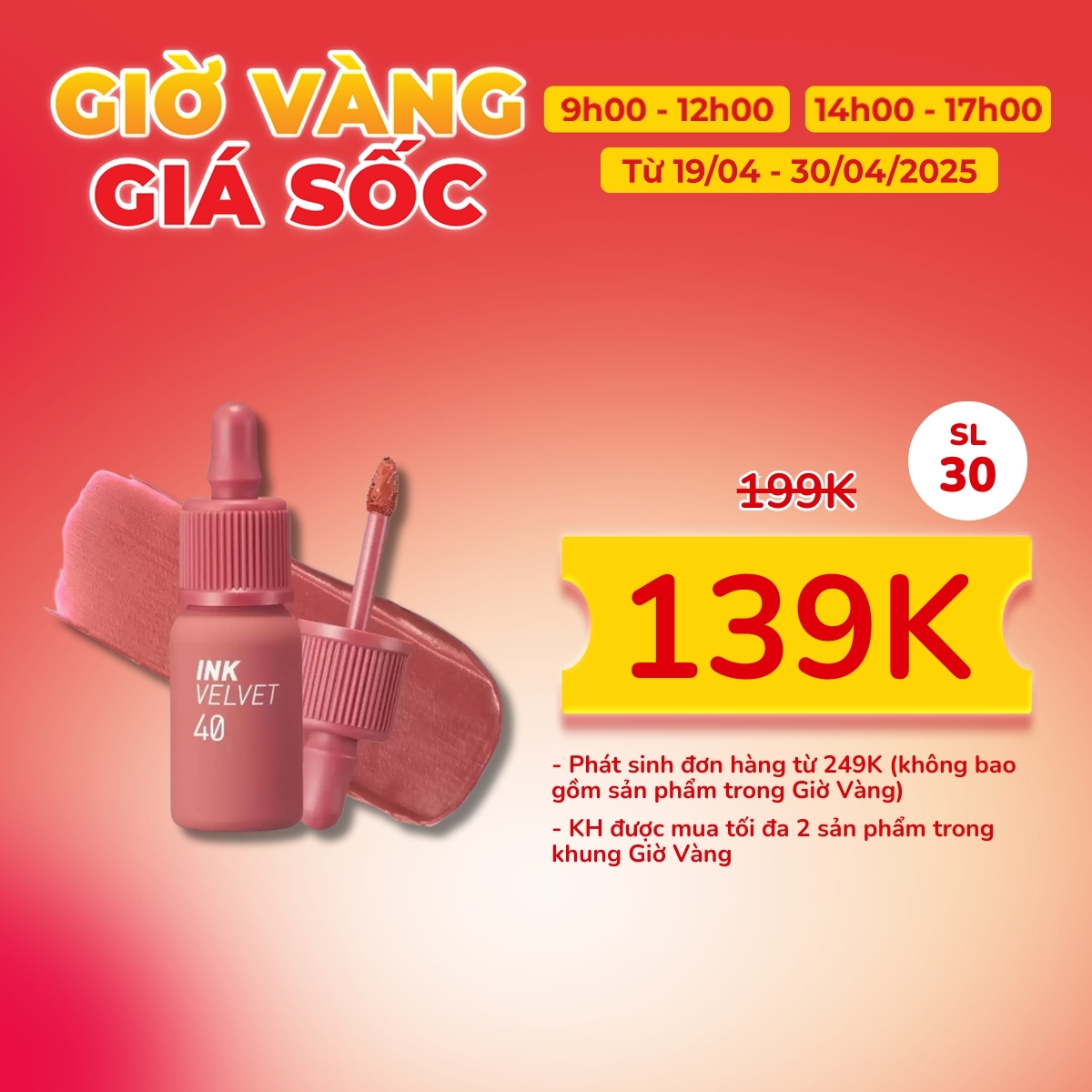 Son Kem Peripera Ink Velvet - 40 Calm Rosy