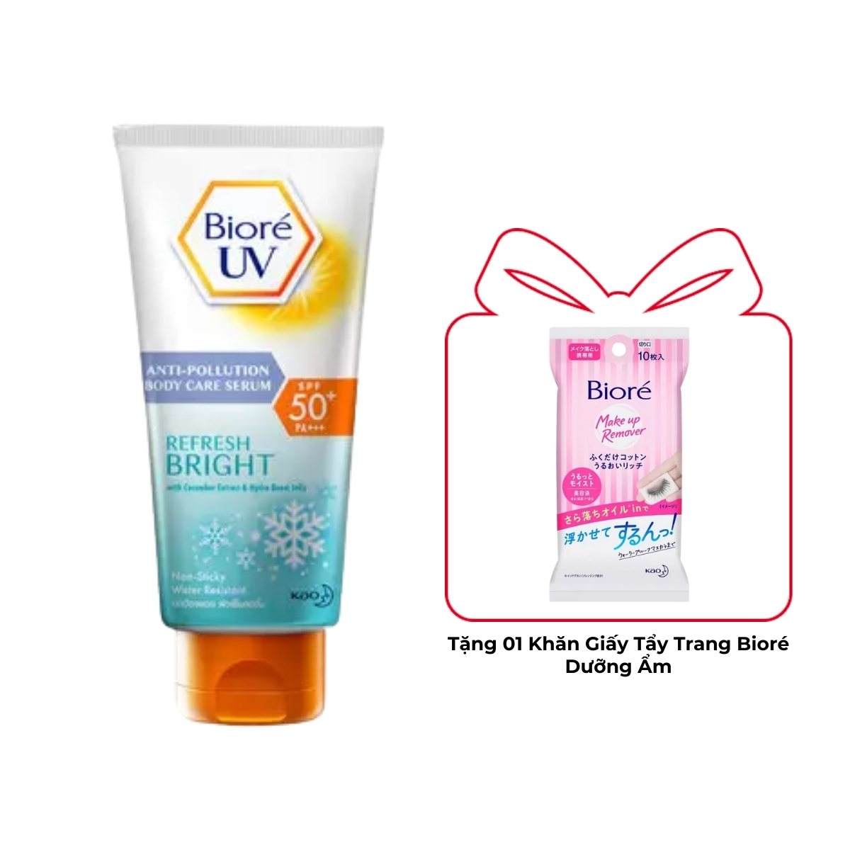Serum Chống Nắng Bioré Refresh Bright Dưỡng Thể Kháng Bụi, Sáng Mịn Mát Lạnh 150ml