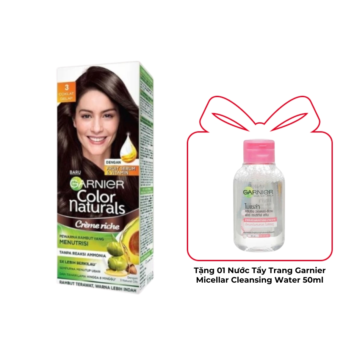 Kem Nhuộm Tóc Garnier Color Naturals Creme Riche Màu 3 - Nâu Tự Nhiên