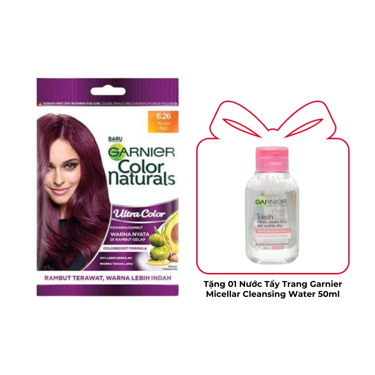Kem Nhuộm Tóc Garnier Color Naturals Creme Riche Màu 6.26 Đỏ Mận (Gói)