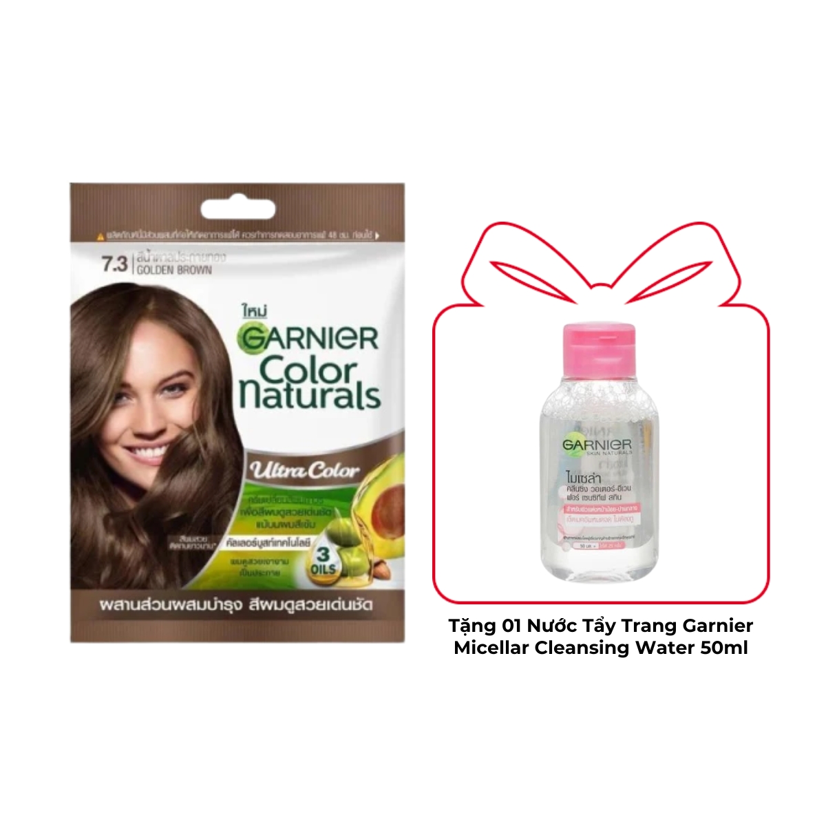 Kem Nhuộm Tóc Garnier Color Naturals Creme Riche Màu 7.3 - Nâu Ánh Vàng (gói)
