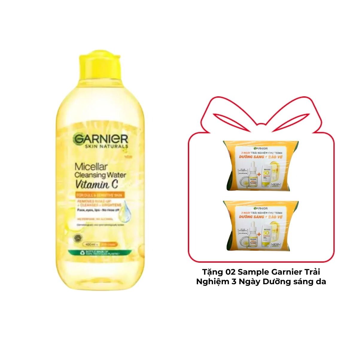 Nước Tẩy Trang Garnier Micellar Cleansing Water Vitamin C Sáng Da 400ml