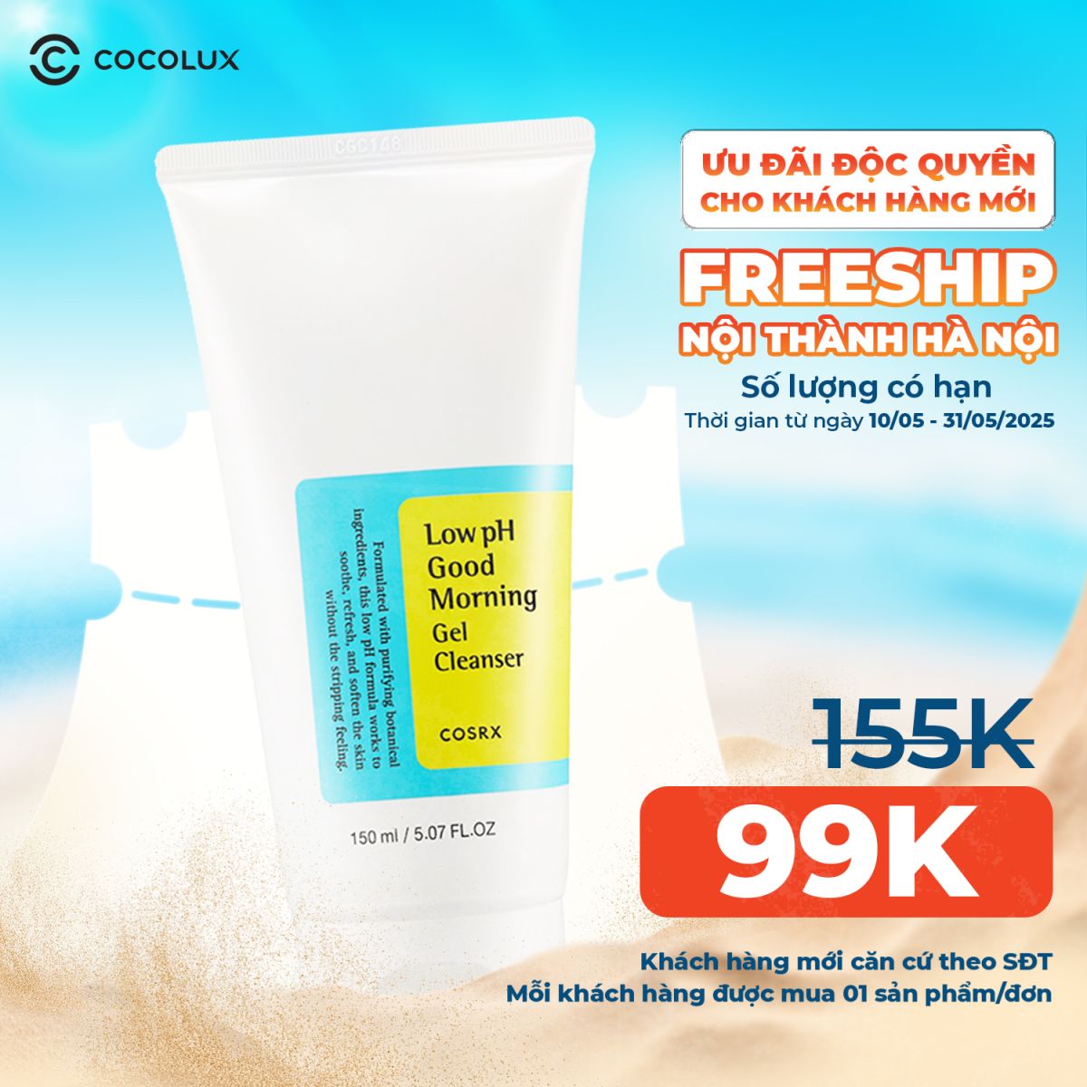 Sữa Rửa Mặt Cosrx Low pH Good Morning Gel Cleanser 150ml