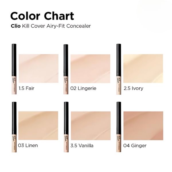 Che Khuyết Điểm Clio Kill Cover Airy-Fit Concealer # 2.5-BY