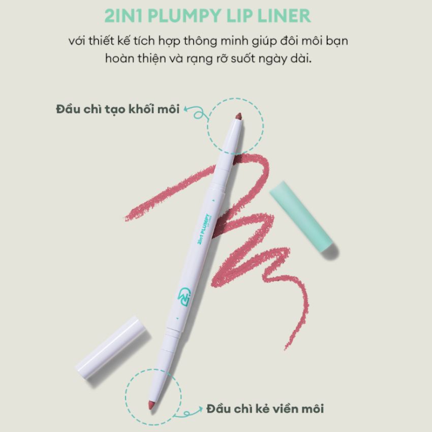 Chì Kẻ Viền Môi DEARMAY 2in1 Plumpy Lip Liner P01