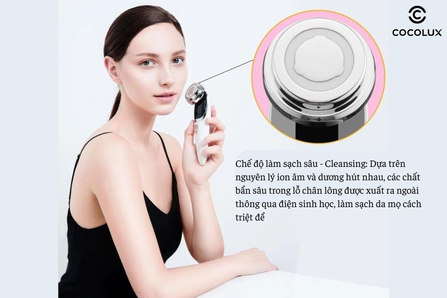 Chế độ làm sạch sâu - Cleansing của máy đẩy tinh chất Bibury Skin Therapy Facial Massage Device