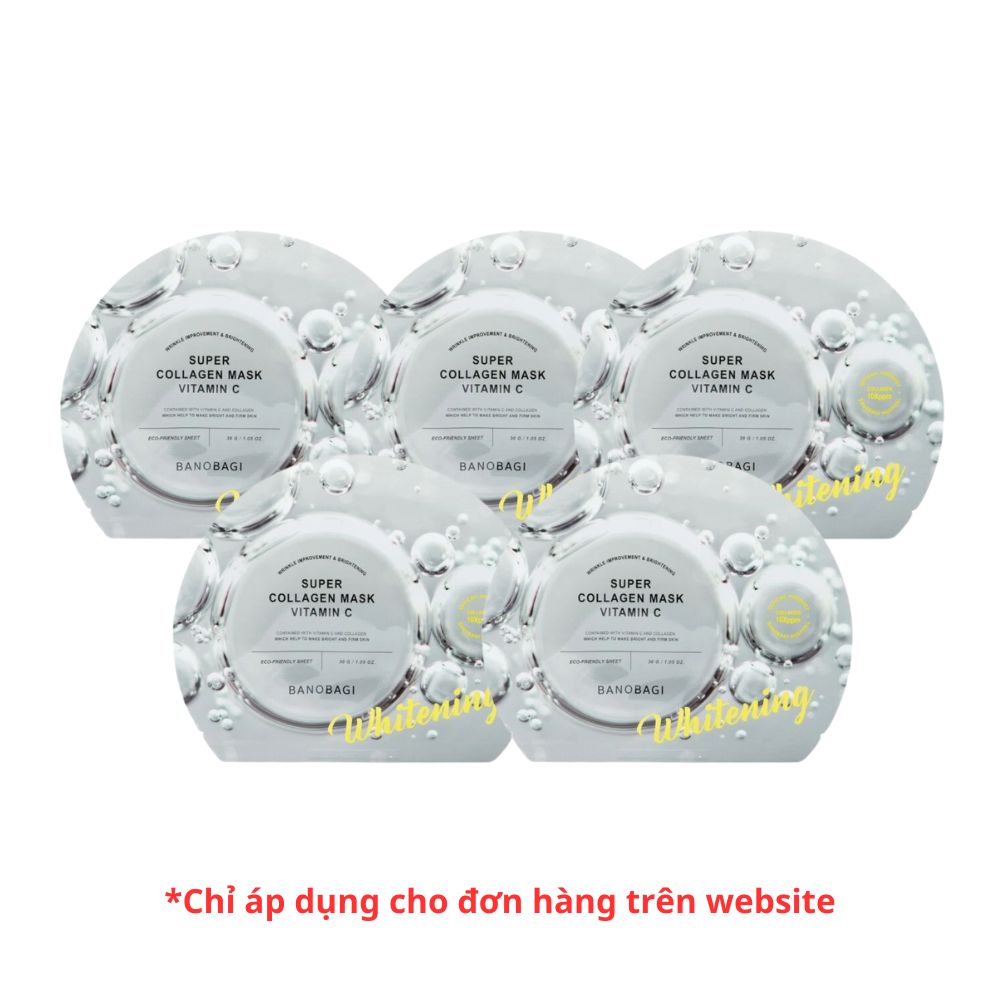 Combo 5 Mặt Nạ Banobagi Super Collagen Mask Vitamin C Whitening Sáng Da 30g