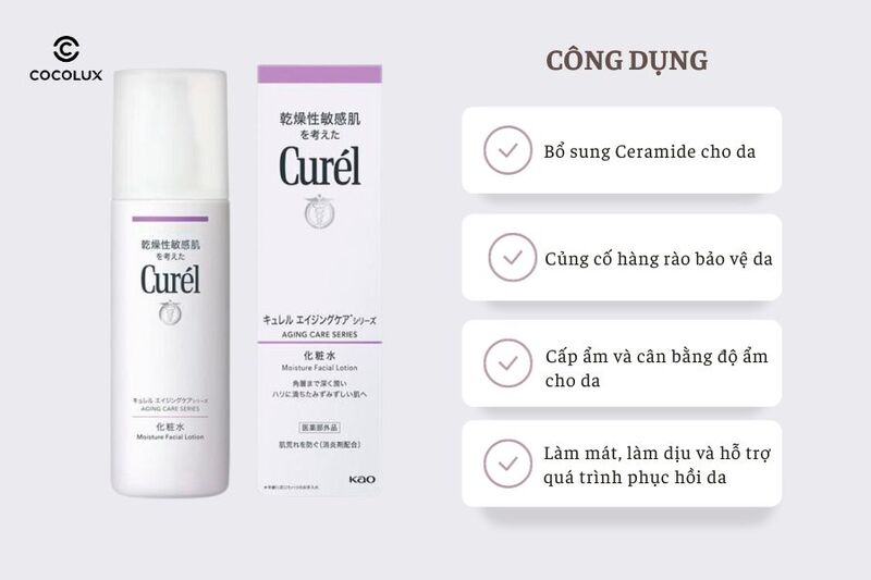 Công dụng nổi bật của Lotion Curél Aging Care Series Moisture Facial Lotion Dưỡng Ẩm Chuyên Sâu Cho Da Lão Hóa 