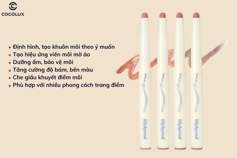 Công dụng chính của chì kẻ viền môi Lilybyred Smiley Lip Blending Stick