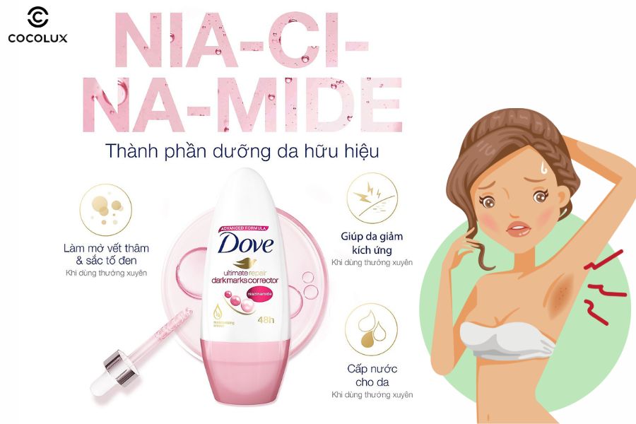 Công dụng của lăn ngăn mùi Dove Fresh Lily 