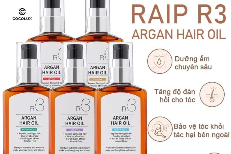 Công dụng nổi bật của Dầu Dưỡng Tóc Raip R3 Argan Hair Oil Elegance