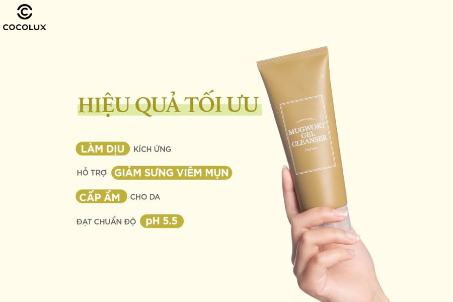 C&ocirc;ng dụng của Gel rửa mặt I'm From Mugwort