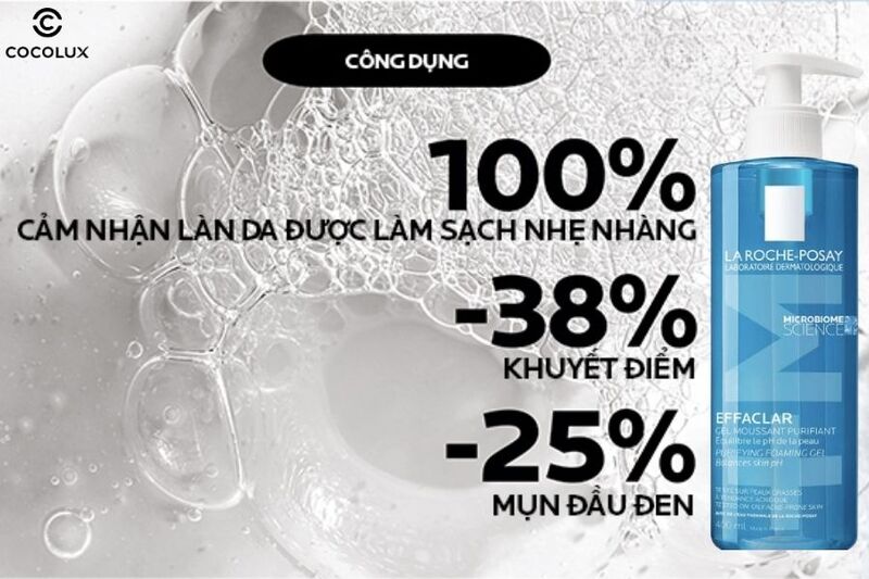 C&ocirc;ng dụng ch&iacute;nh của Gel rửa mặt La Roche-Posay Effaclar Moussant Purifiant