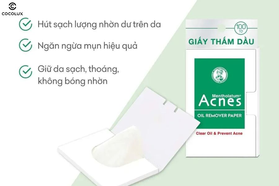 Công dụng chính của giấy thấm dầu Acnes Oil Remover Paper 