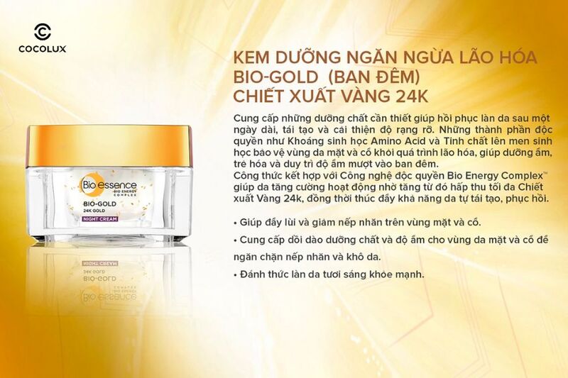 Công dụng nổi bật của Kem Dưỡng Bio-Essence Bio-Gold Night Cream Vàng 24K