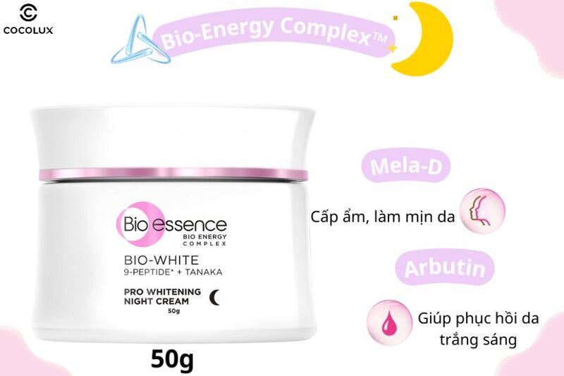 Công dụng chính của kem dưỡng Bio-essence Bio-White Pro Whitening Night Cream