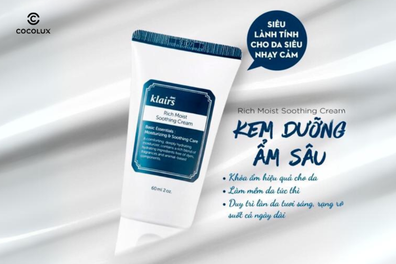 Công dụng của Kem Dưỡng Klairs Rich Moist Soothing Cream