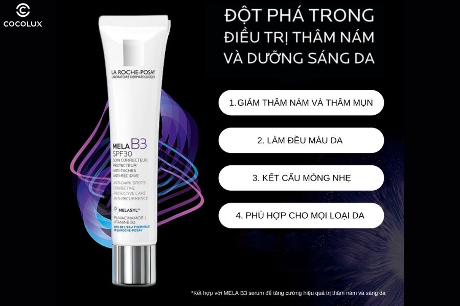 C&ocirc;ng dụng của kem dưỡng La Roche-Posay Mela B3