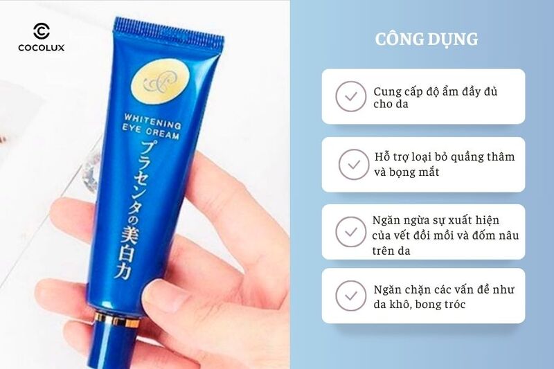 Công dụng nổi bật của Kem Dưỡng Meishoku Whitening Eye Cream Giảm Thâm, Nhăn Mắt 