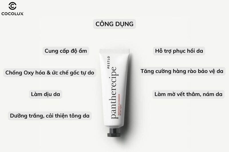 Công dụng chính của kem dưỡng Pestlo Pantherecipe Panthenol & Ceramide All Skin Types