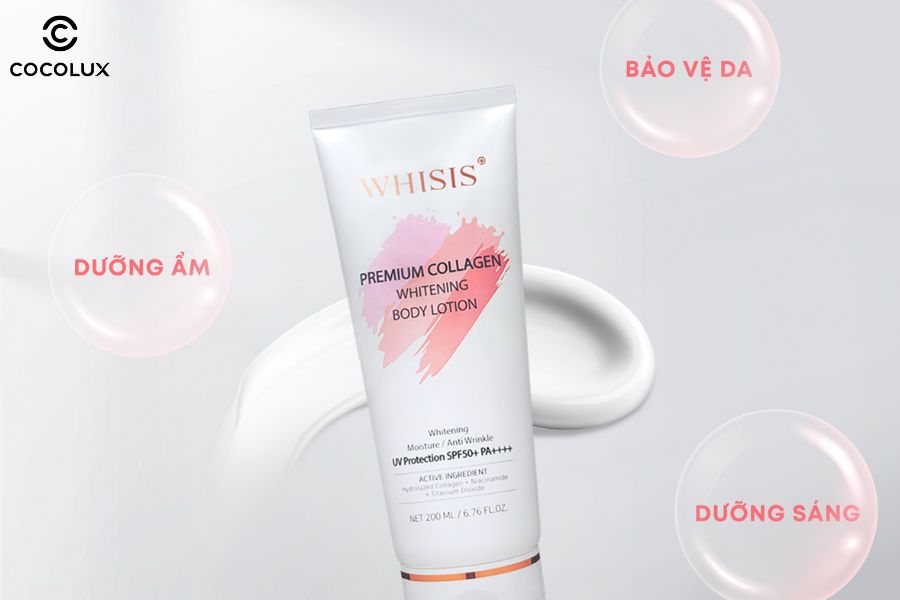 Công dụng của Kem Dưỡng Thể Whisis Premium Collagen Whitening Body Lotion