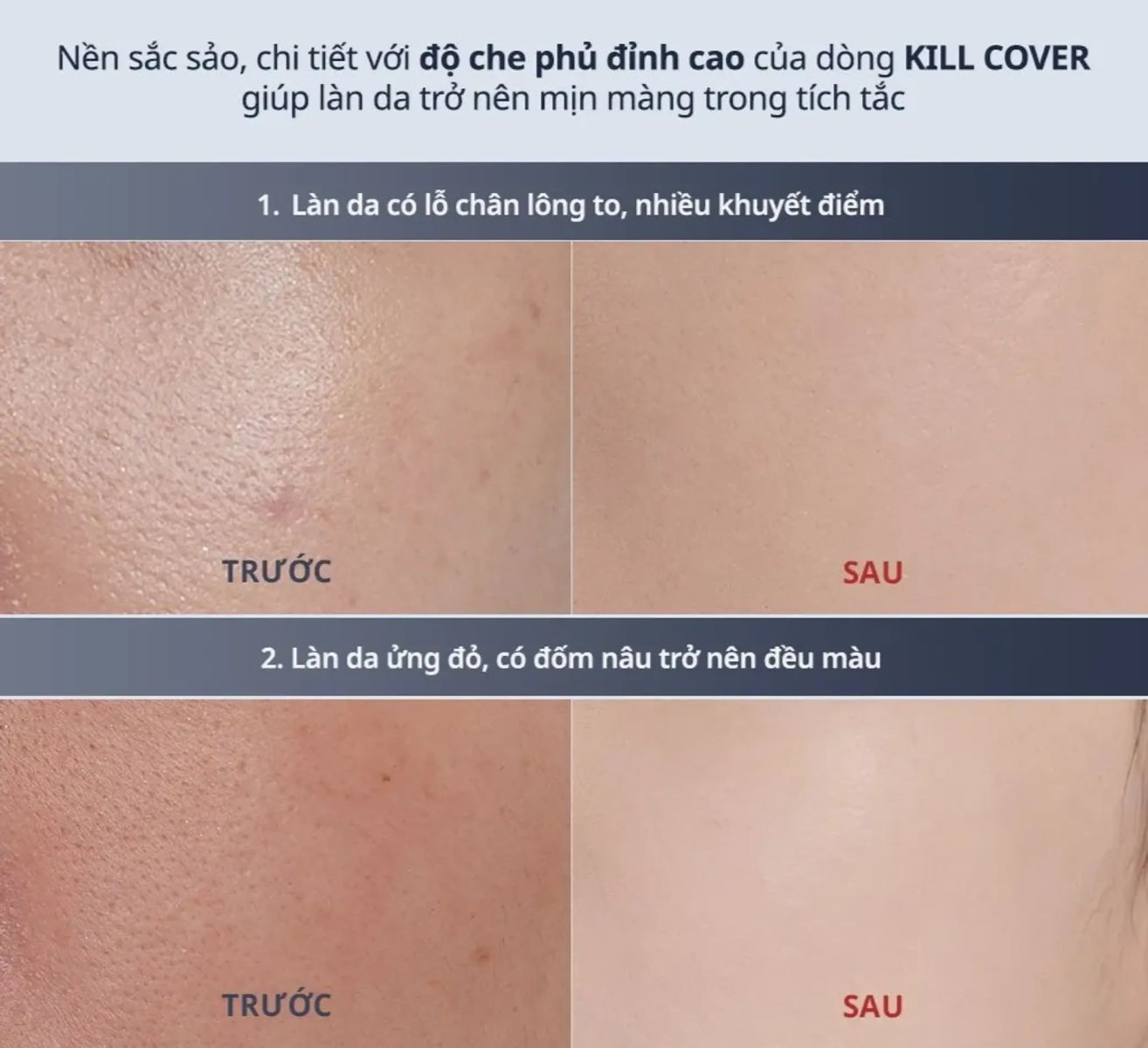 Công dụng của Kem Nền CLIO Kill Cover Founwear Foundation SPF30 PA+++