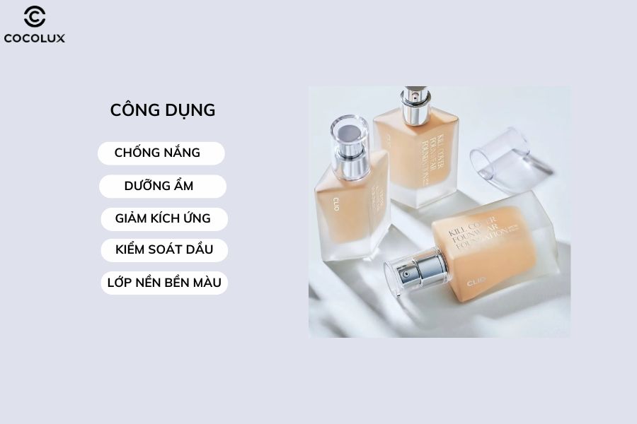C&ocirc;ng dụng của kem nền CLIO Kill Cover Founwear Foundation