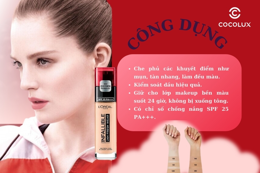 Công dụng của Kem Nền Loreal Lâu Trôi Infallible 24h Fresh Wear 30ml