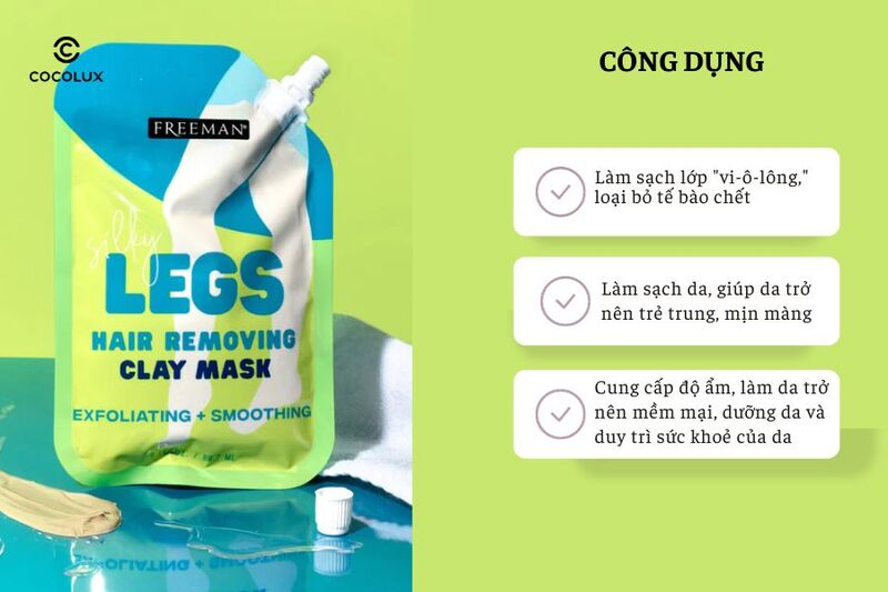  Công dụng nổi bật của Kem Tẩy Lông Freeman Silky Legs Hair Removing Cream Mask 