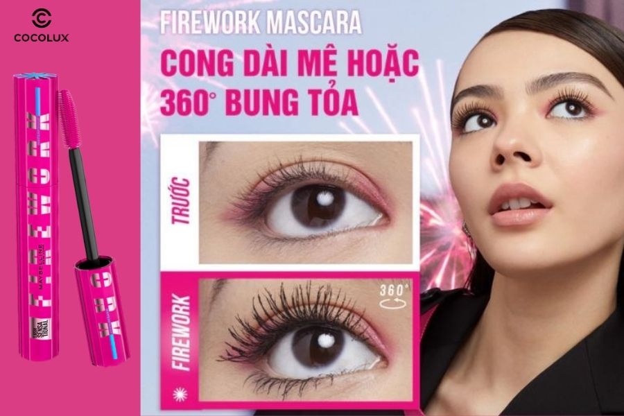c&ocirc;ng dụng Mascara Maybelline New York Lash Sensational Firework Chống Nước 8.75ml
