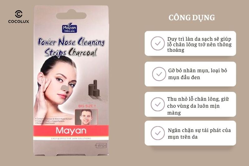 Công dụng nổi bật của Miếng Dán Mũi Lột Mụn Mayan 