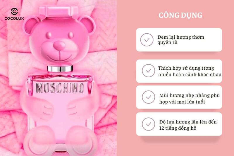 Công dụng nổi bật của Nước Hoa Moschino Toy 2 Bubble Gum EDT