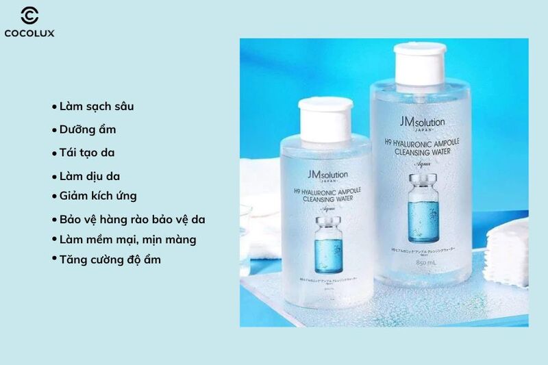 Công dụng chính của nước tẩy trang JMsolution H9 Hyaluronic Ampoule