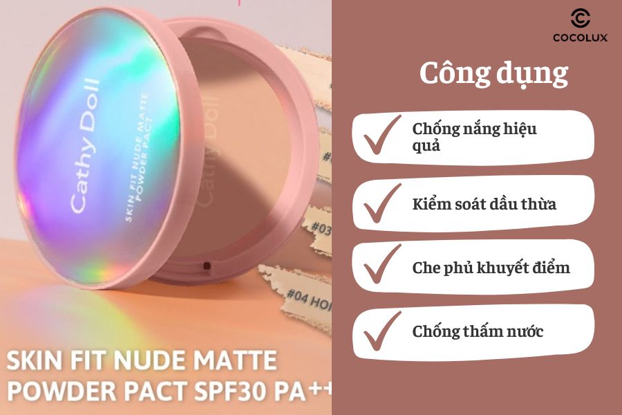 Công dụng của phấn nền Cathy Doll Mịn Lì SPF30+