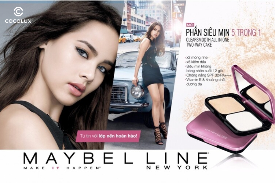 C&ocirc;ng dụng của phấn phủ Maybelline 5in1