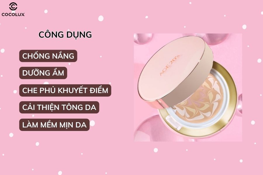 C&ocirc;ng dụng của phấn tươi Age20's
