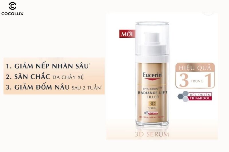 C&ocirc;ng dụng ch&iacute;nh của Serum Eucerin Hyaluron Radiance Lift Filler 3D