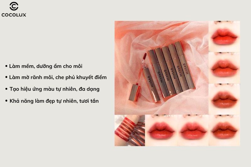 C&ocirc;ng dụng ch&iacute;nh của son kem G9Skin First V-Fit Velvet Tint