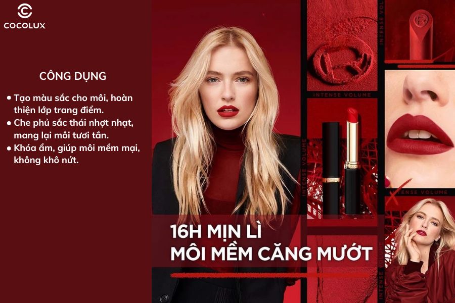 Công dụng của son thỏi L'Oréal Color Riche mịn lì căng mướt