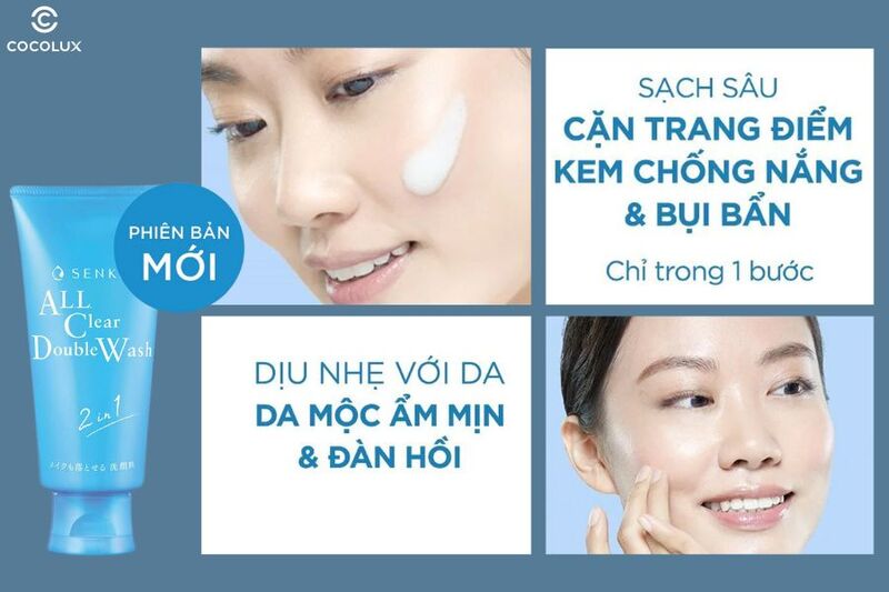 Công dụng chính của sữa rửa mặt tẩy trang Senka All Clear Double Wash 2 in 1 120g