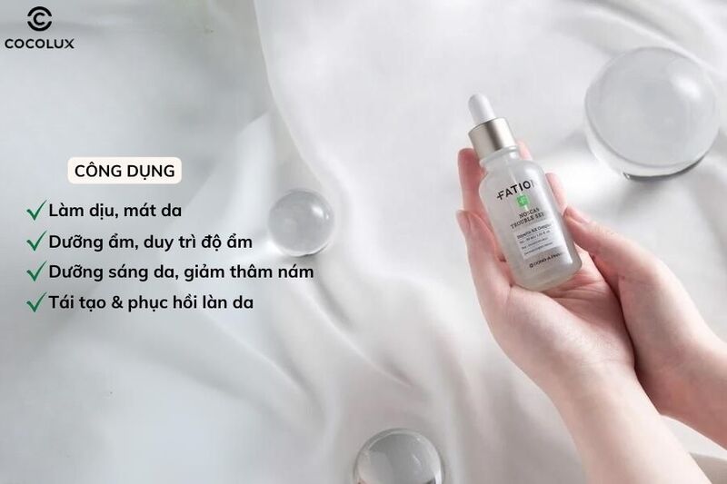 Công dụng chính của Tinh Chất Fation Nosca9 Trouble Serum Làm Dịu Da 30ml