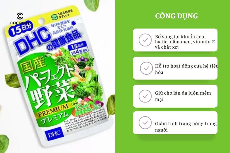 Công dụng nổi bật của Viên Uống DHC Rau Củ