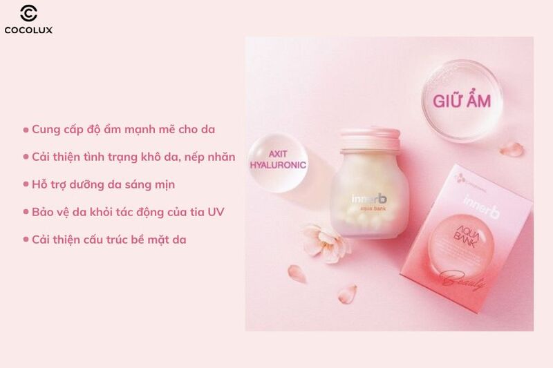 Công dụng chính của viên uống InnerB Aqua Bank cấp ẩm