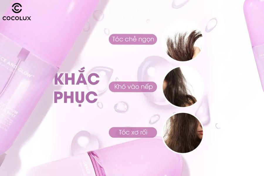 C&ocirc;ng dụng ch&iacute;nh của xịt dưỡng t&oacute;c Grace And Glow Black Opium 100ml