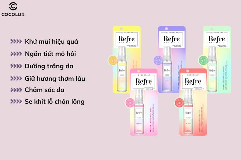 Công dụng chính của xịt khử mùi Refre Whitening Perfume