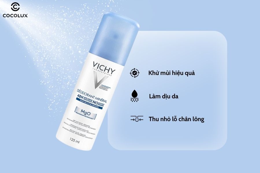 Công dụng chính của xịt khử mùi Vichy