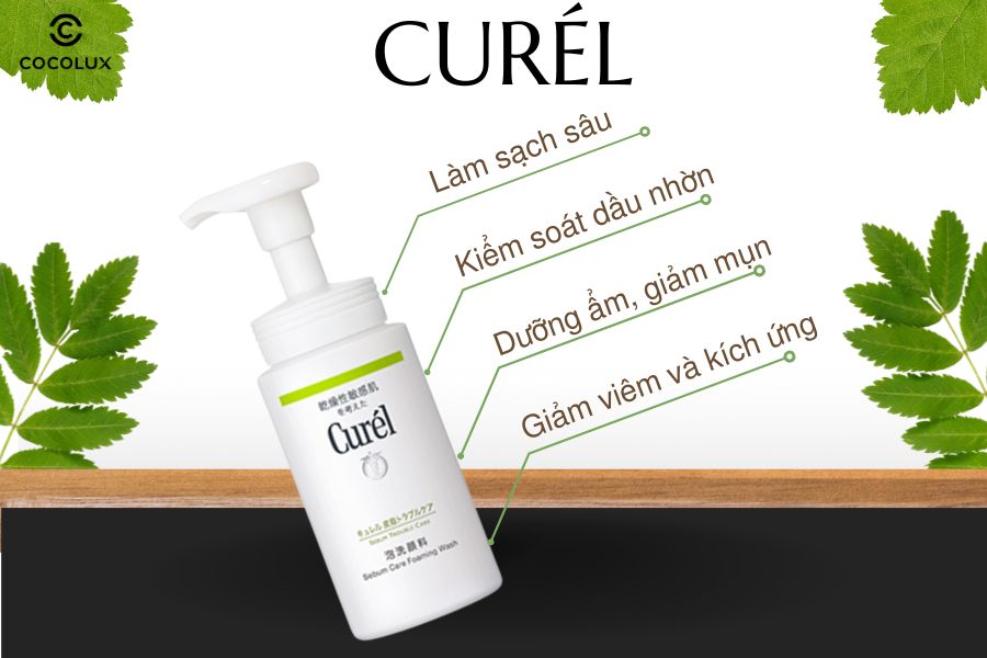 Công dụng của bọt rửa mặt Curel Serum Trouble Care Foaming Facial Wash