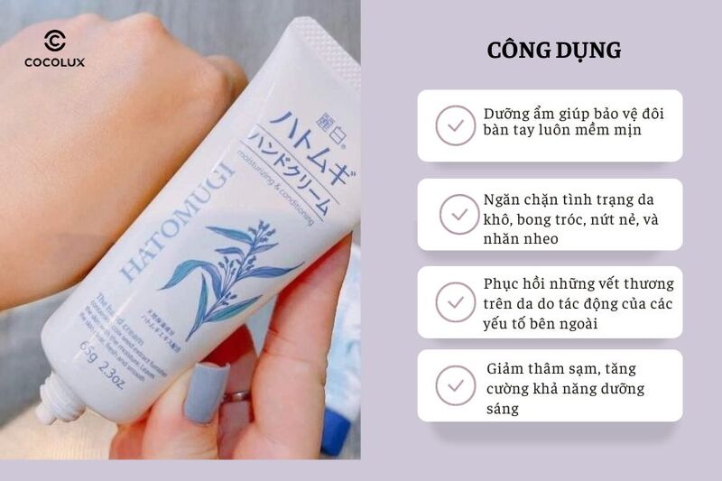 Công dụng nổi bật của Kem Dưỡng Da Tay Hatomugi 